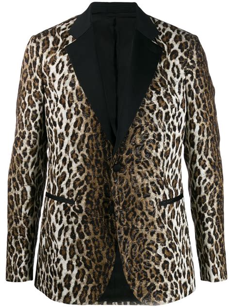 leopard versace|Leopard Jacquard Blazer .